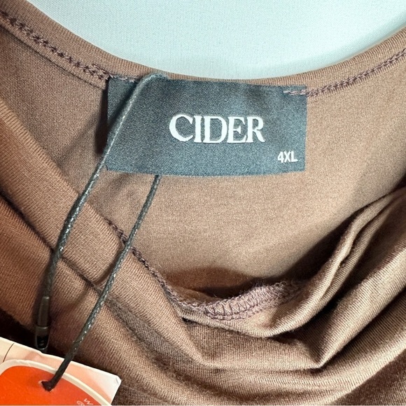 NEW Cider Cowl Neck Tank Top Chocolate Brown Stretch Curve Women’s 4XL - Picture 4 of 8